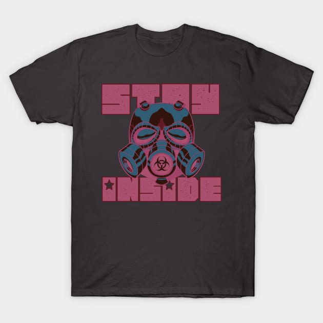 Stay Inside Gasmask Negative T-Shirt by GodsBurden